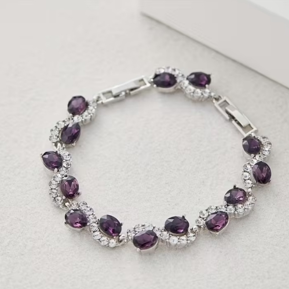 ⭐️AMETHYST OVAL ZIRCONIA NOBLE BRACELET   NEW